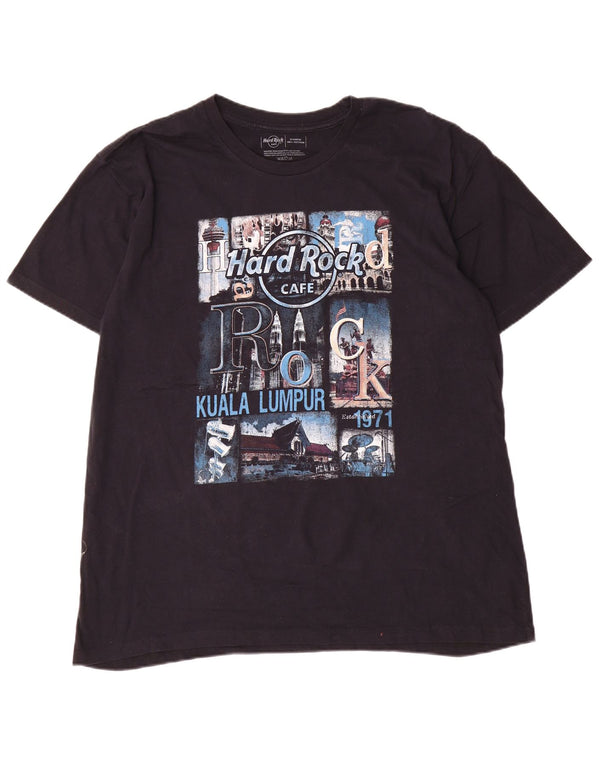 Hard Rock Cafe Homme Kuala Lumpur T-Shirt Graphique Top XL Coton Noir