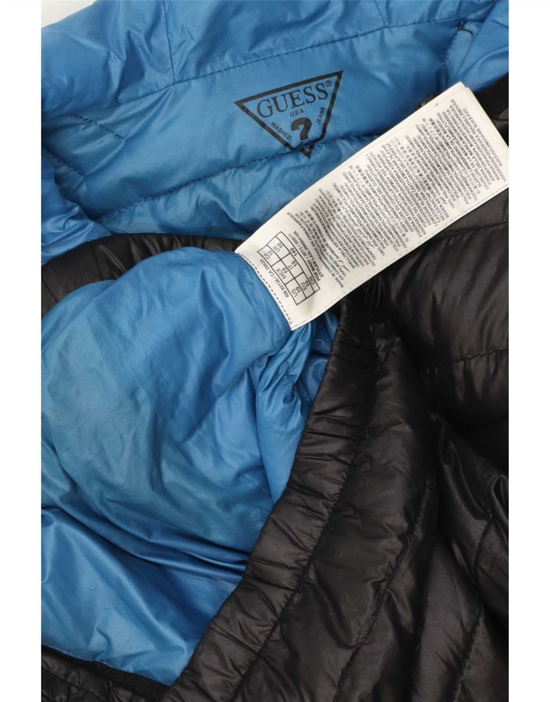 Guess Veste matelassée à capuche pour garçons 9-10 ans Noir Polyester
