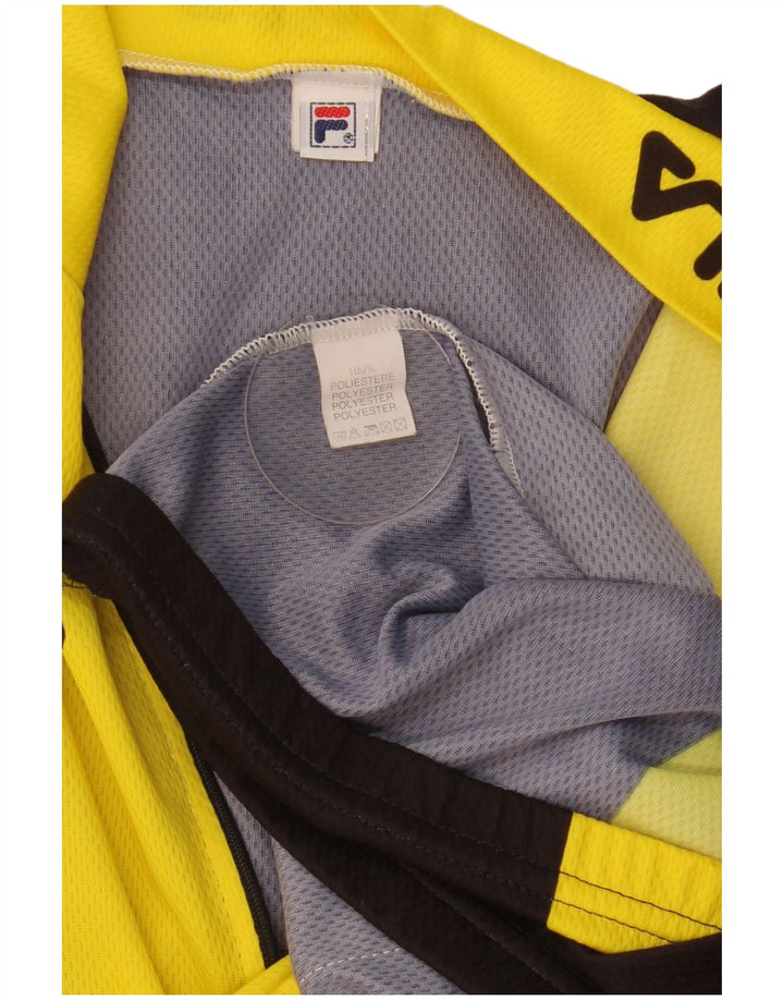 Fila Haut de Survêtement Graphique à Col Zippé Homme Jaune Large Colorblock
