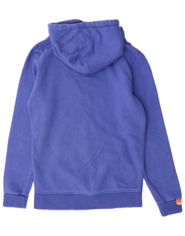 SUPERDRY Pull à capuche graphique pour femme UK 10 Petit Bleu Coton
