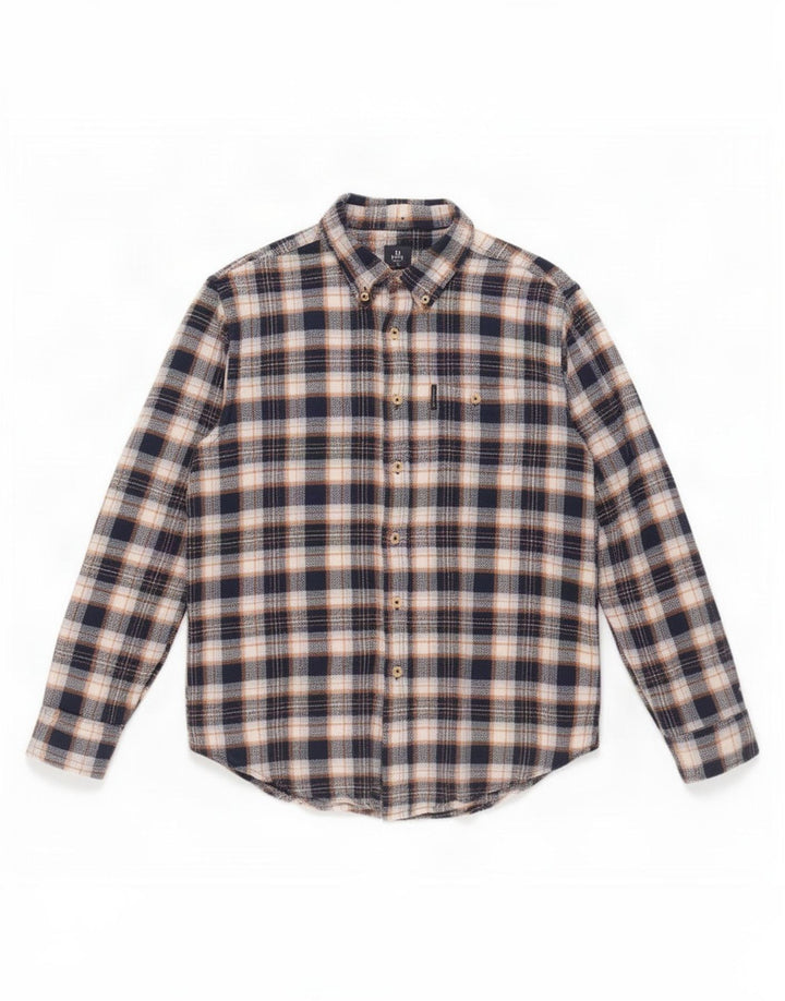 Ben Sherman Chemise en flanelle pour homme à carreaux bleus