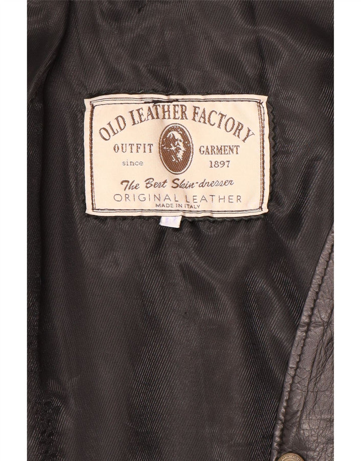 gilet en cuir homme vintage grand cuir noir