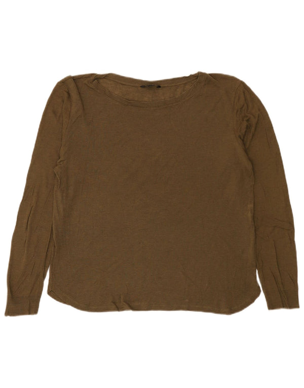 Massimo Dutti Haut à manches longues pour femme UK 16 Large Kaki