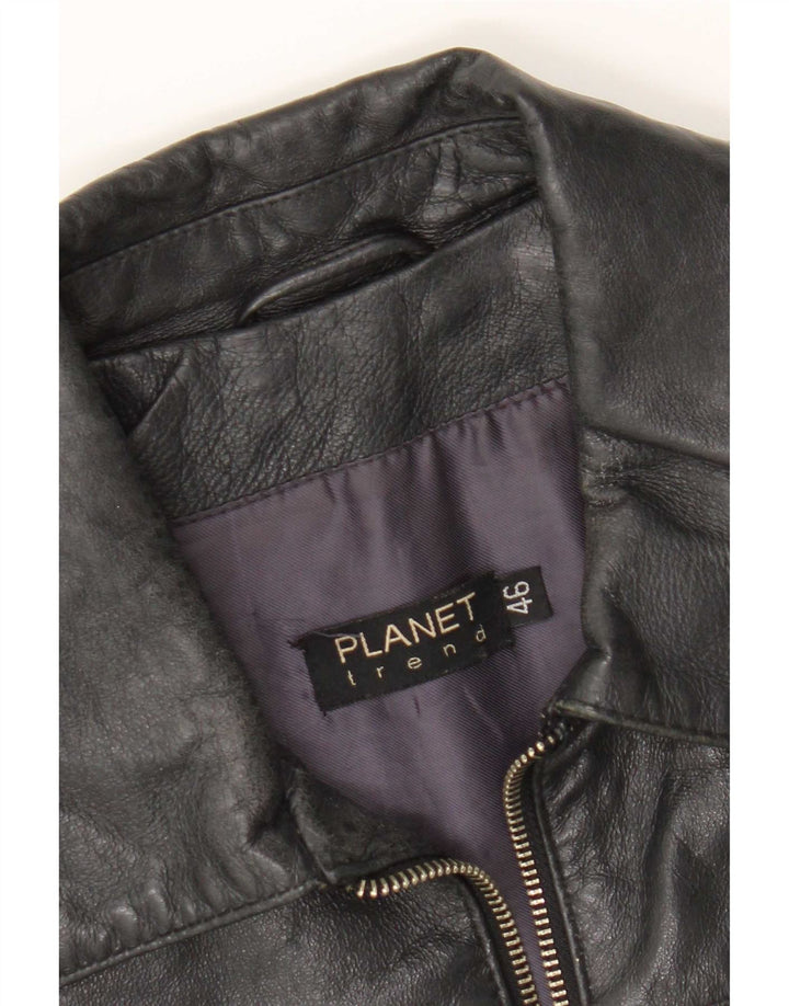 Planet Veste en cuir pour homme IT 46 Petit cuir noir