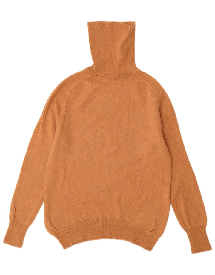 ZARA Femme Pull Col Roulé Pull UK 12 Laine Marron Moyen