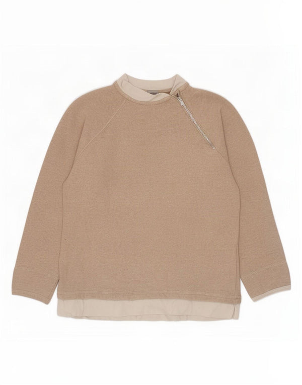 Burberry Sweat-shirt à col zippé pour fille 5-6 ans Beige Colourblock