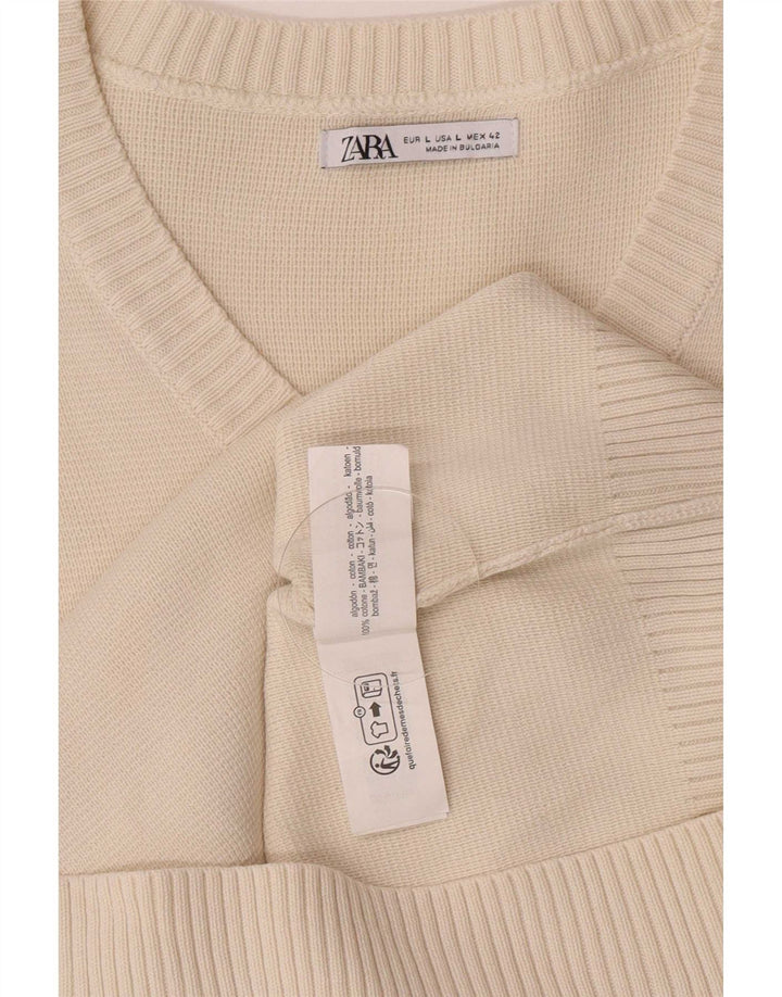 Zara Homme Gilet Débardeur Grand Coton Blanc Cassé