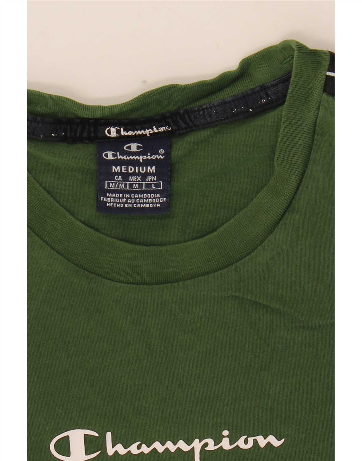 Champion T-Shirt Graphique Homme Vert Moyen Colourblock