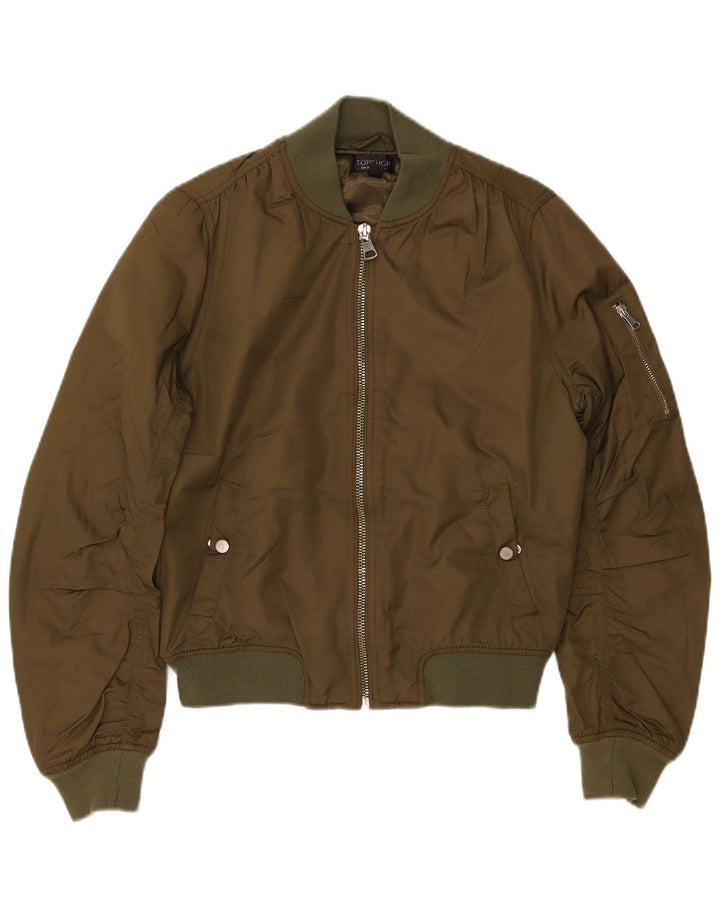 TOPSHOP Veste Bomber Oversize Femme UK 10 Petit Kaki Polyester