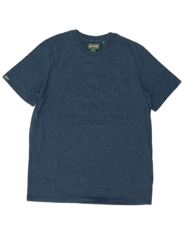 Superdry T-Shirt Graphique Homme Grand Bleu Moucheté