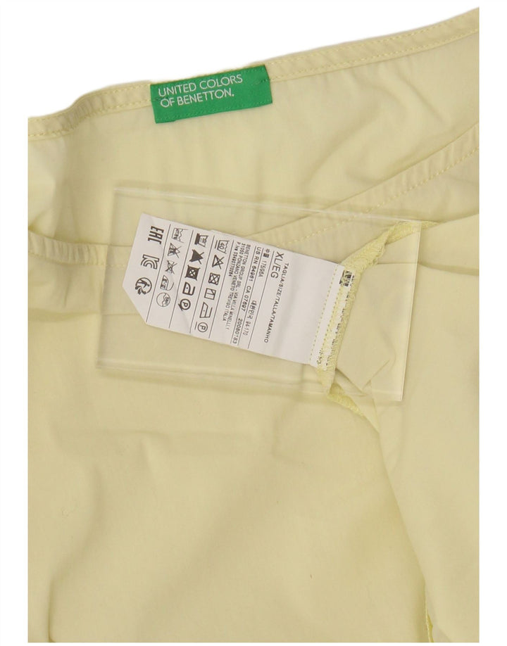 BENETTON Chemisier chauve-souris pour femme UK 18 XL Jaune Coton