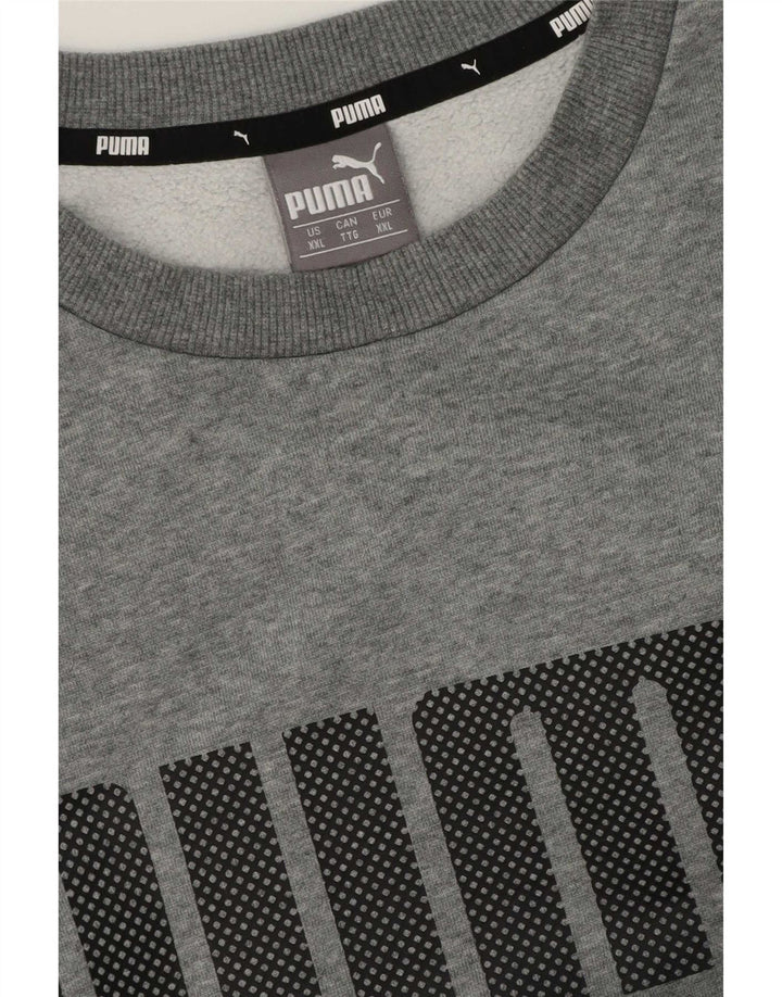 Puma Sweat-shirt graphique pour homme 2XL Gris moucheté