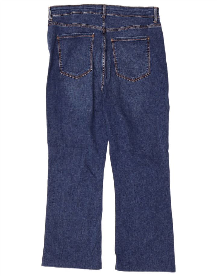 Marks & Spencer Jean évasé court pour femme UK 16 Large W32 L25 Bleu