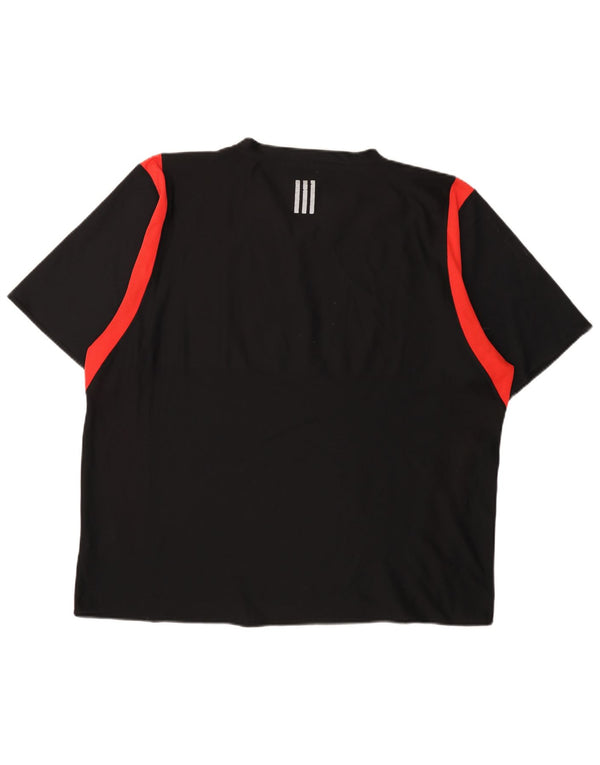 ADIDAS Hommes Climacool T-Shirt Top 2XL Noir Colorblock Polyester