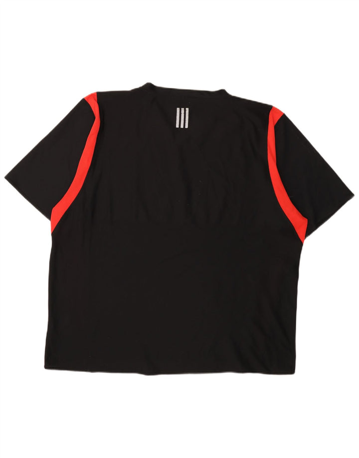 ADIDAS Hommes Climacool T-Shirt Top 2XL Noir Colorblock Polyester
