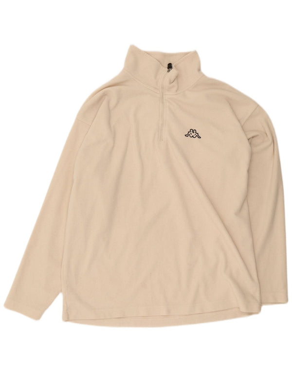 Kappa Pull polaire à col zippé pour homme 2XL Beige Polyester