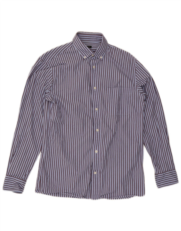 Jaeger Chemise Homme Petit Coton Bleu à Fines Rayures