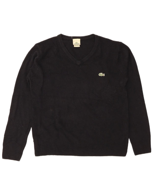 Lacoste Pull col V pour homme Taille 8 3XL Coton noir