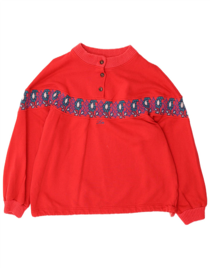 LOTTO Pull surdimensionné pour femme UK 44 Rouge moyen Fair Isle