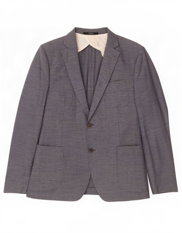 Joop Veste Blazer Coupe Slim à 2 Boutons pour Homme IT 54 2XL Laine Vichy Bleu