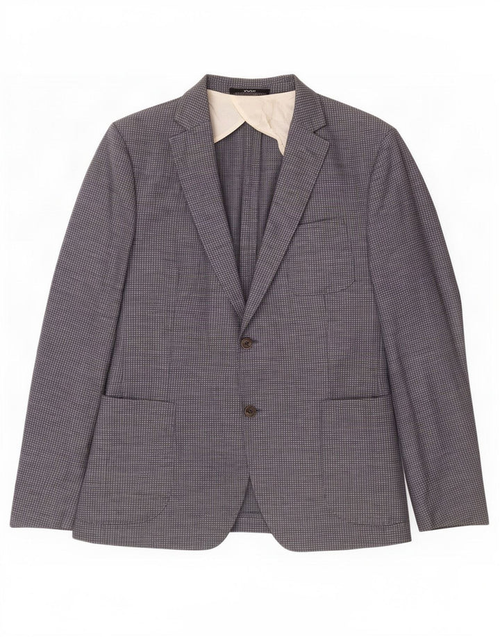 Joop Veste Blazer Coupe Slim à 2 Boutons pour Homme IT 54 2XL Laine Vichy Bleu