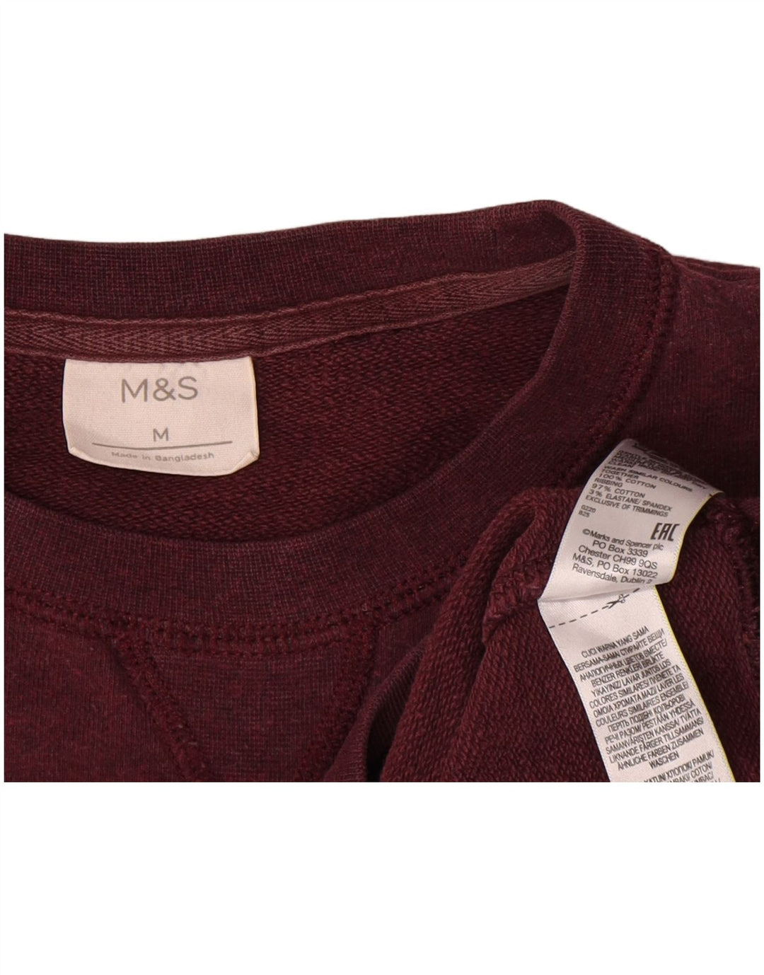 Marks & Spencer Sweat-shirt pour femme UK 14 en coton bordeaux moyen