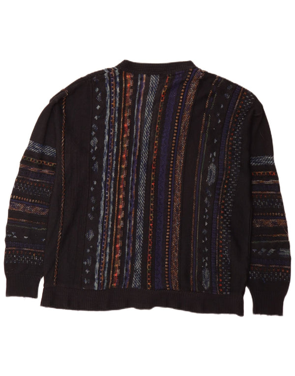 Greenfield Pull Cardigan Homme IT 52 Grand Bleu Marine Rayé Classique