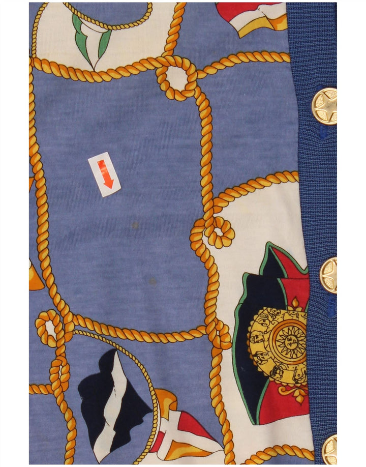 Ennedi Cardigan à manches courtes pour femme avec motif abstrait IT 46 Large Bleu