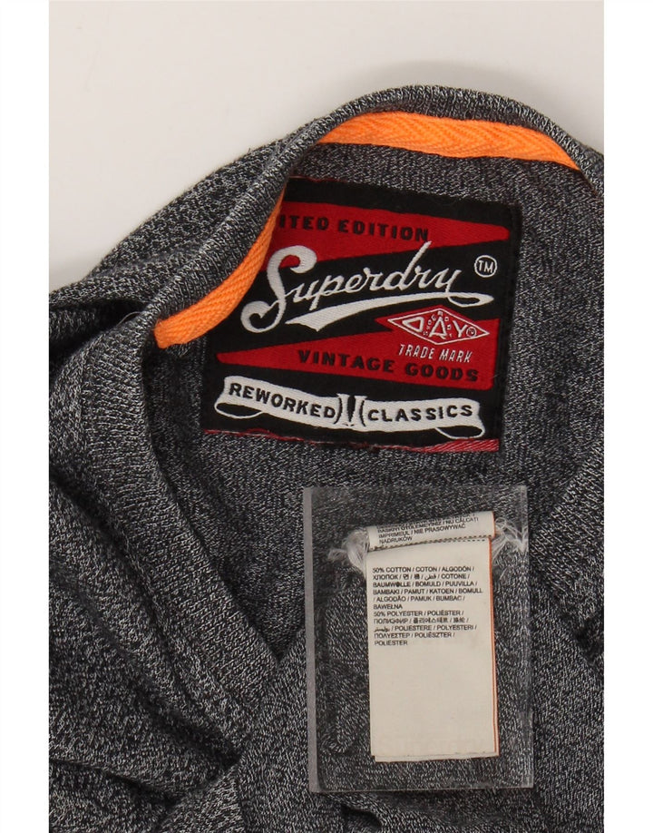 SUPERDRY T-Shirt Graphique Homme Gris Moyen Moucheté Coton