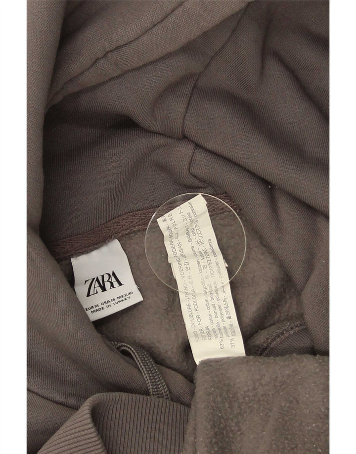 Zara Pull À Capuche Homme Gris Moyen Coton