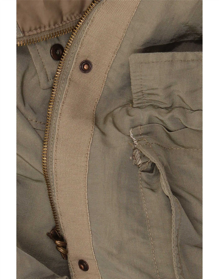 Marella Manteau matelassé surdimensionné à capuche pour femme UK 8 Small Kaki Polyamide