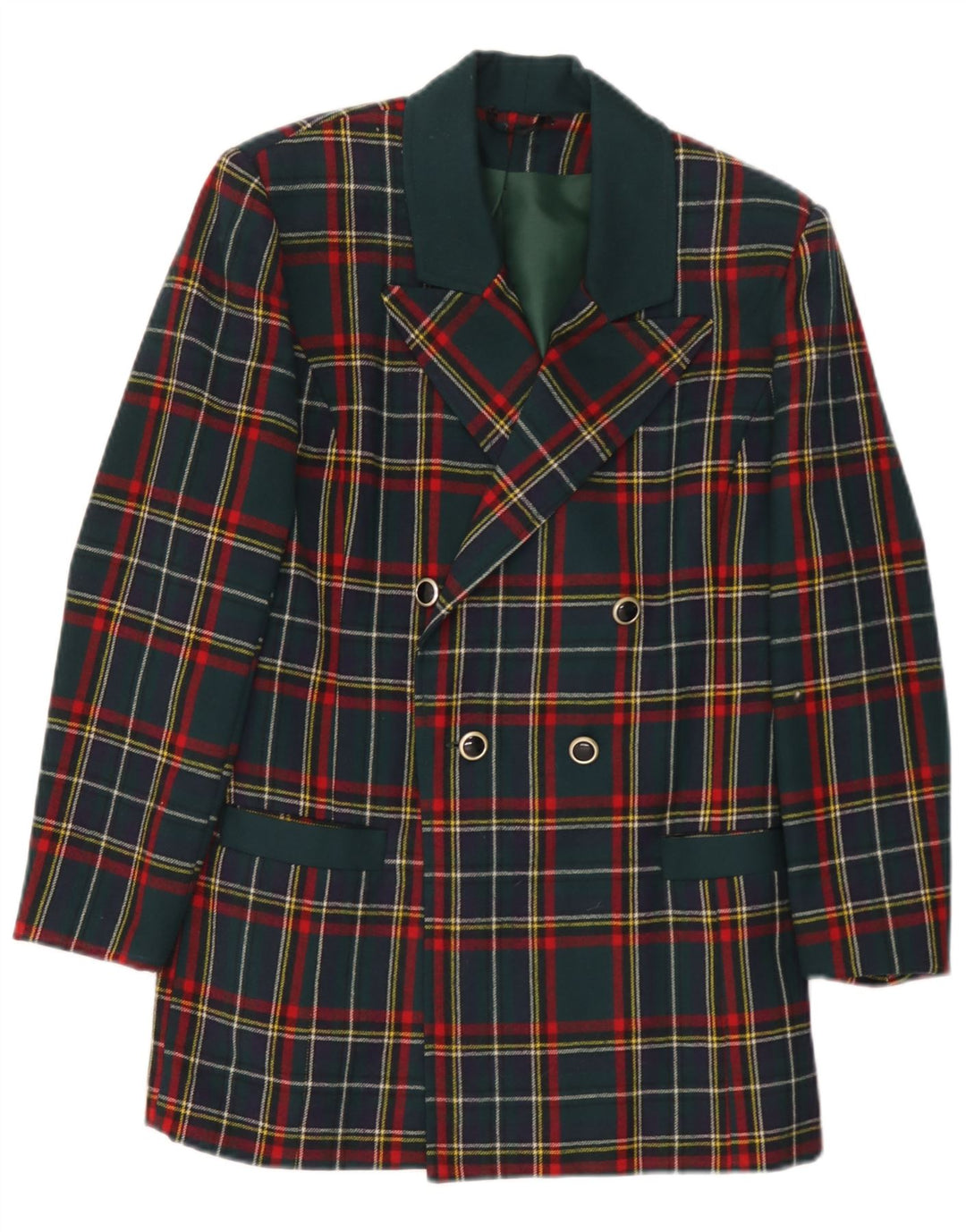 veste blazer femme vintage UK 10 Petit chèque multicolore