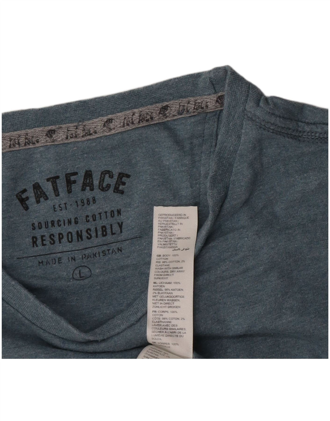 Fat Face T-Shirt Homme Haut Large Vert Coton