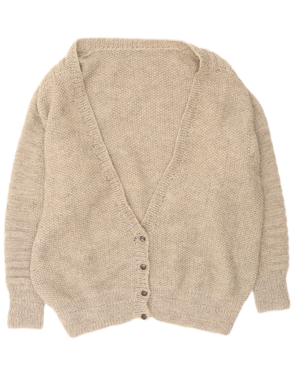 vintage Femme Cardigan Oversize Pull UK 16 Grand Gris