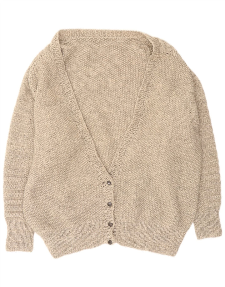 vintage Femme Cardigan Oversize Pull UK 16 Grand Gris