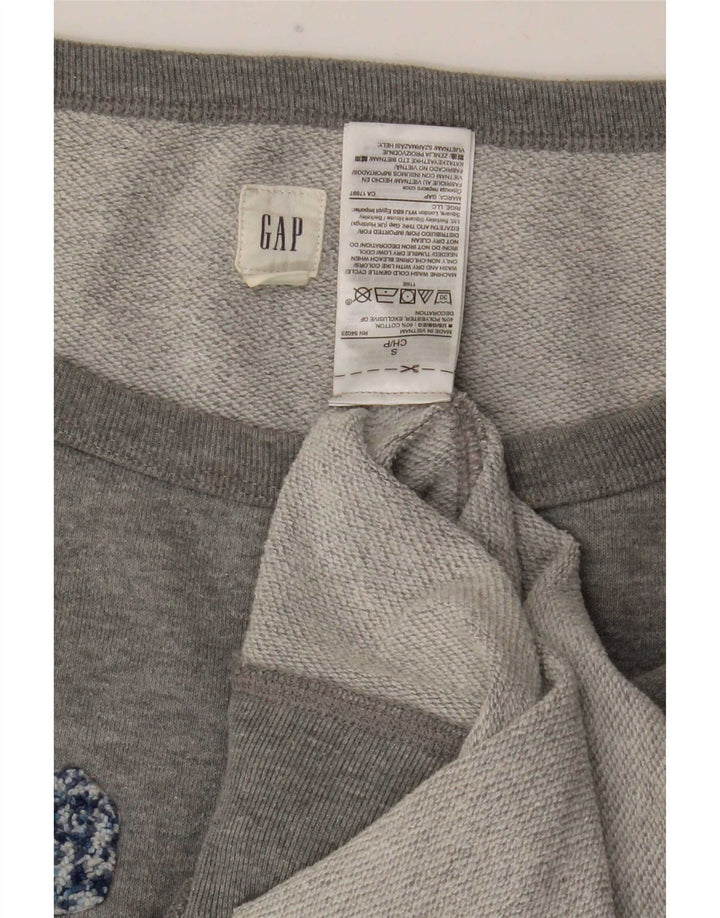 Gap Sweat-shirt surdimensionné graphique pour femme UK 10 petit coton gris
