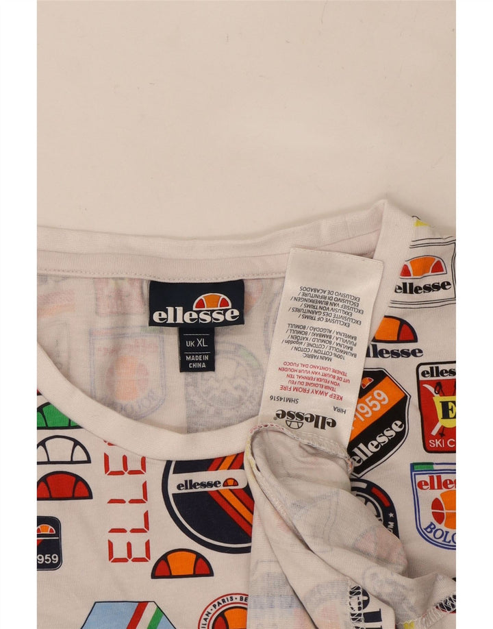 ELLESSE T-Shirt Graphique Top XL Coton Multicolore Homme