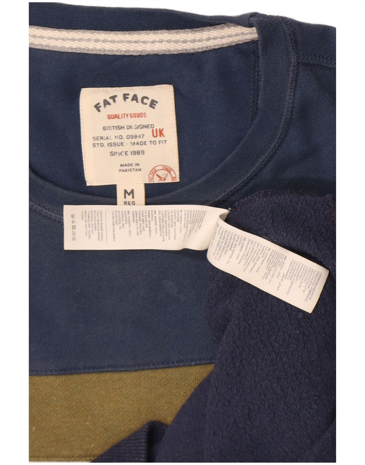 Fat Face Sweat-shirt pour homme en coton color block bleu marine moyen