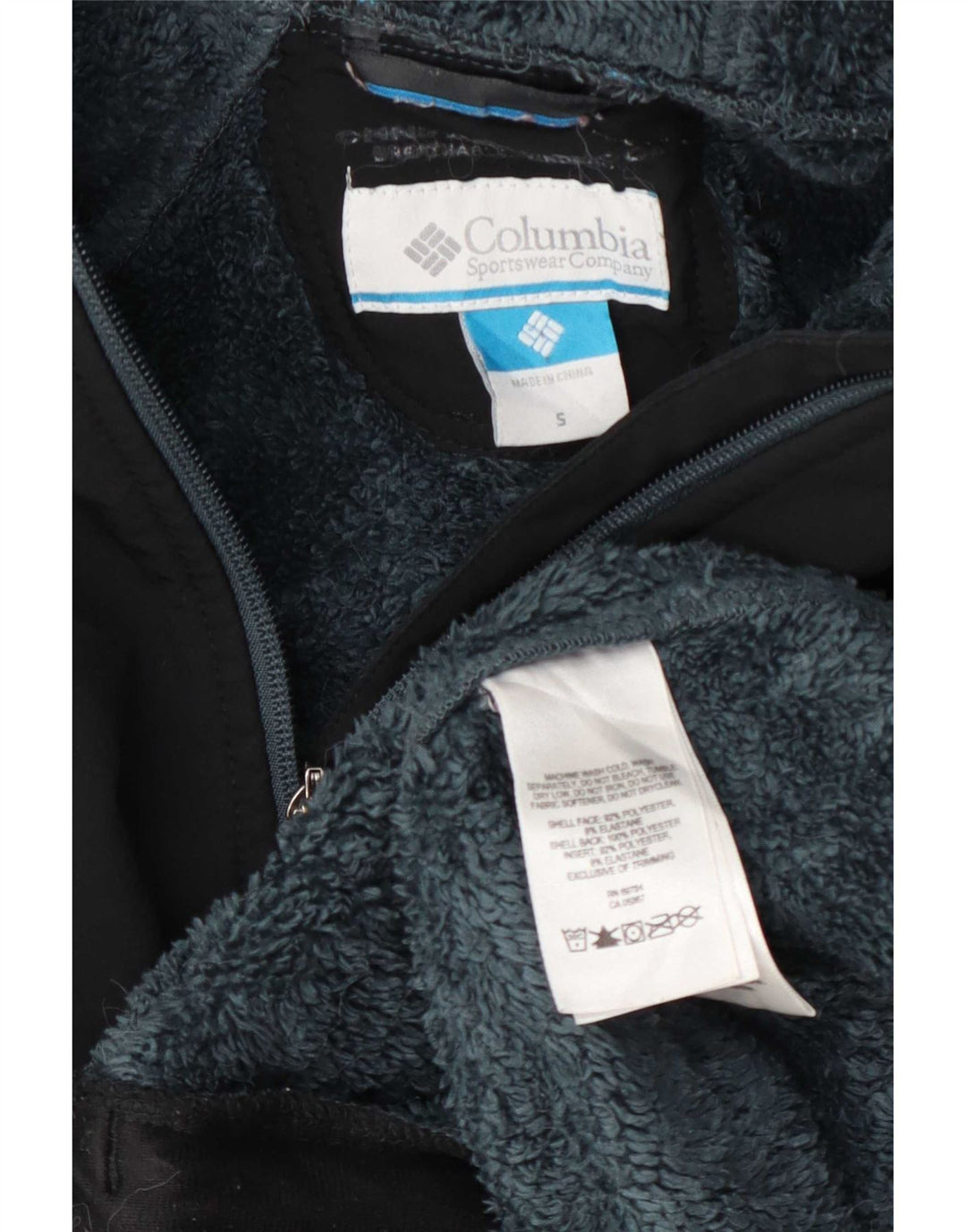 Columbia Veste coupe-vent à capuche pour homme UK 36 Small Bleu marine Polyester
