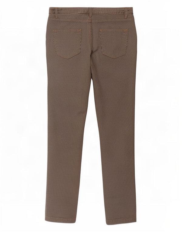 Zara Pantalon décontracté droit pour homme EU 44 Large W34 L35 Marron Vichy Coton