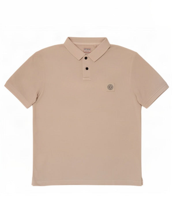 Guess Polo Slim Fit Homme UK 36 Petit Coton Beige