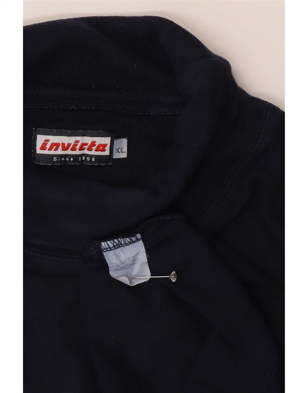 Invicta Homme Haut Col Roulé Manches Longues XL Bleu Marine Coton