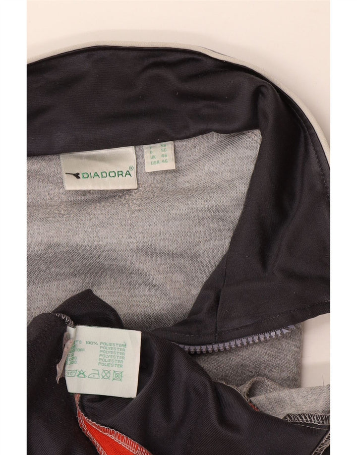 Diadora Veste de survêtement pour homme UK 46 XL Gris Colorblock Polyester