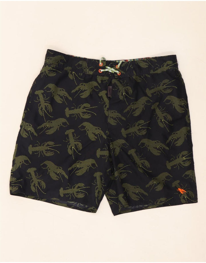 Ted Baker Short de bain à motif abstrait pour homme Taille 3 Noir moyen