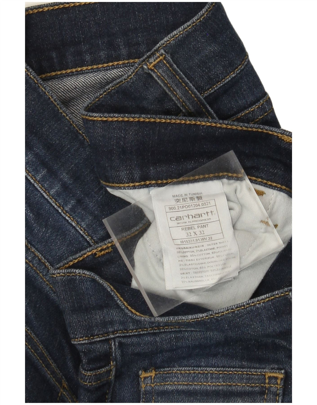 Carhartt Jean Slim Homme W32 L29 Bleu Marine Coton