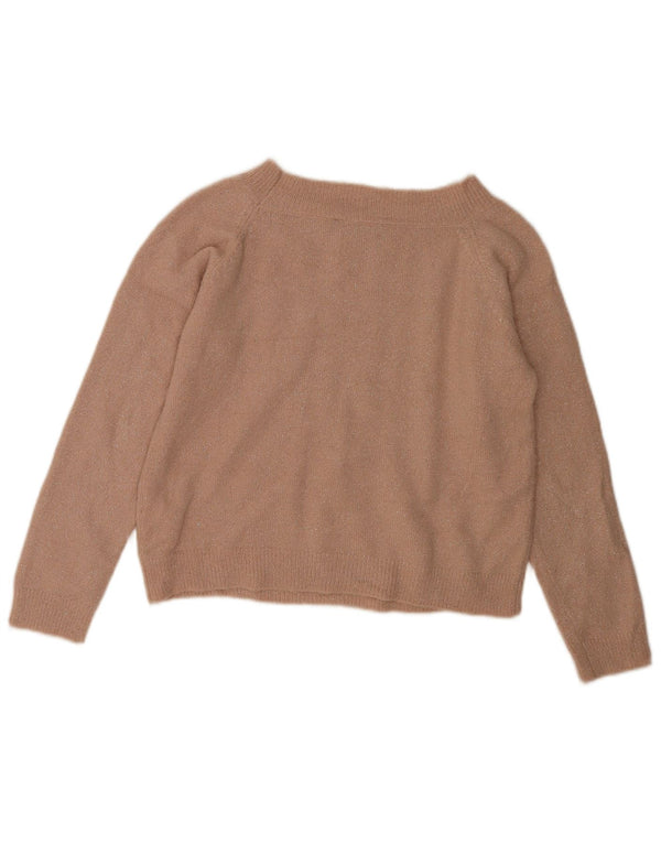 Oasis Pull court à col bateau pour femme UK 14 Rose moyen moucheté