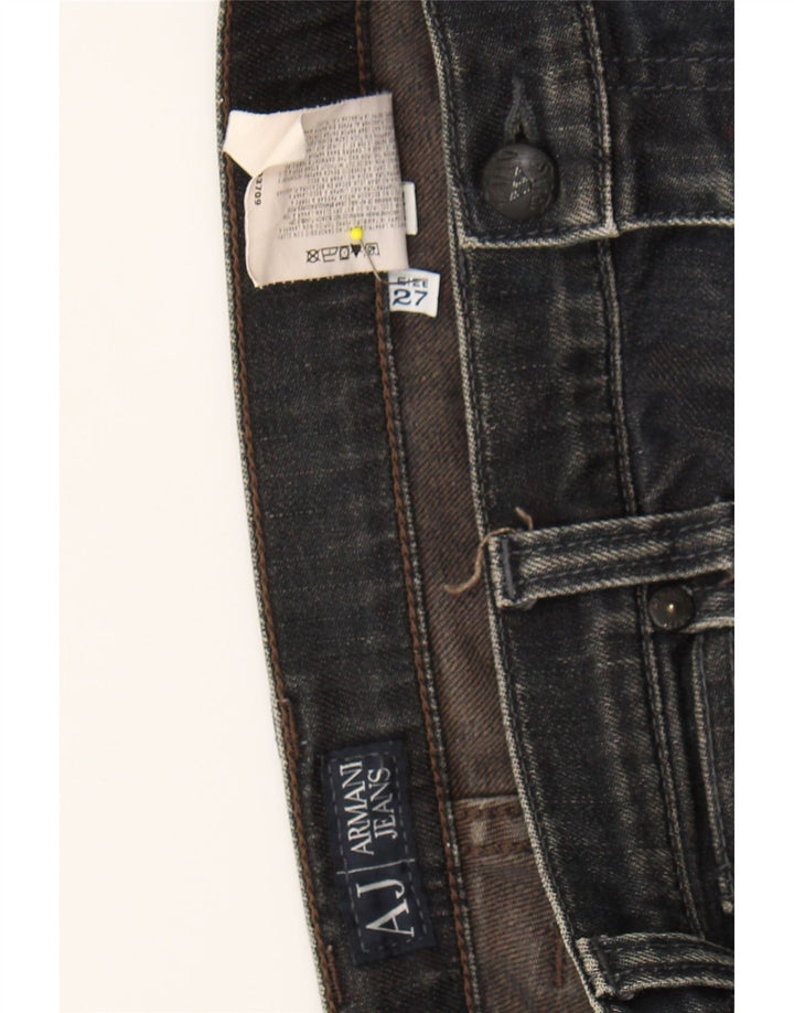 ARMANI Womens Straight Jeans W27 L28 Navy Blue Cotton Vintage Armani and Second-Hand Armani from Messina Hembry 