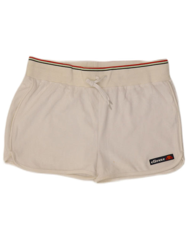 Ellesse Short de sport pour femme UK 16 Large Blanc Coton