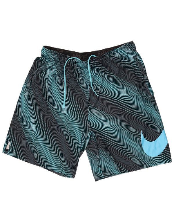 Nike Short de sport graphique pour homme 2XL Turquoise à fines rayures