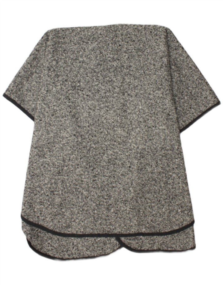 vintage Womens Cape Coat One Size Gris Moucheté